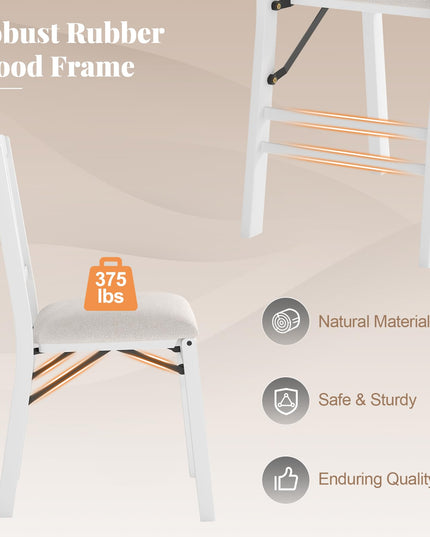 Giantex Chaises pliantes de salle à manger, lot de 2/4, chaises de cuisine rembourrées et peu encombrantes