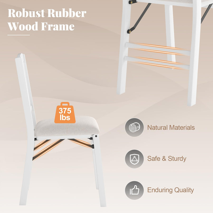 Giantex Folding Dining Chairs Set of 2/4 Space-Saving Upholstered Kitchen Chair