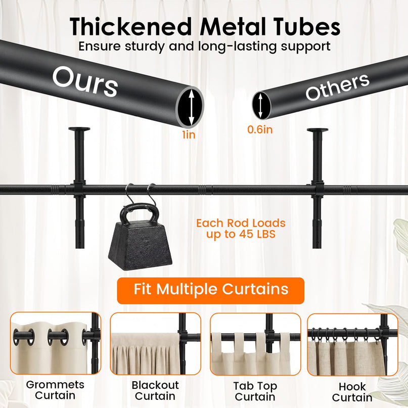 Giantex Room Divider Curtain Rod for Room Separation in Apartment
