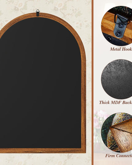 Farmhouse Wall Mirror Arched Mirror with Solid Acacia Wood Frame