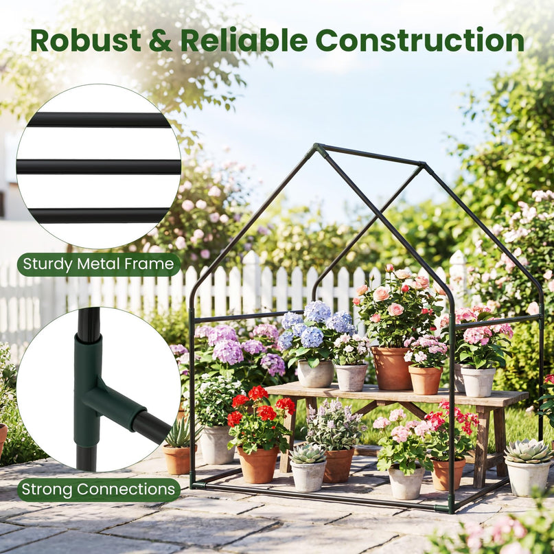 Giantex Mini Greenhouse with Sturdy Metal Frame