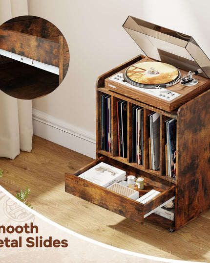 Giantex Record Player Stand Rolling Turntable Stand