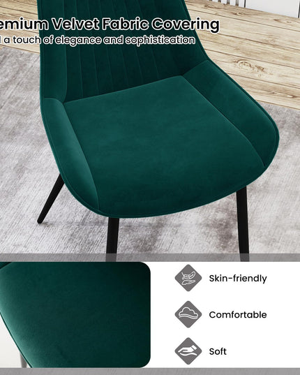 Giantex Dining Chair Set of 4 with Metal Legs for Living Room