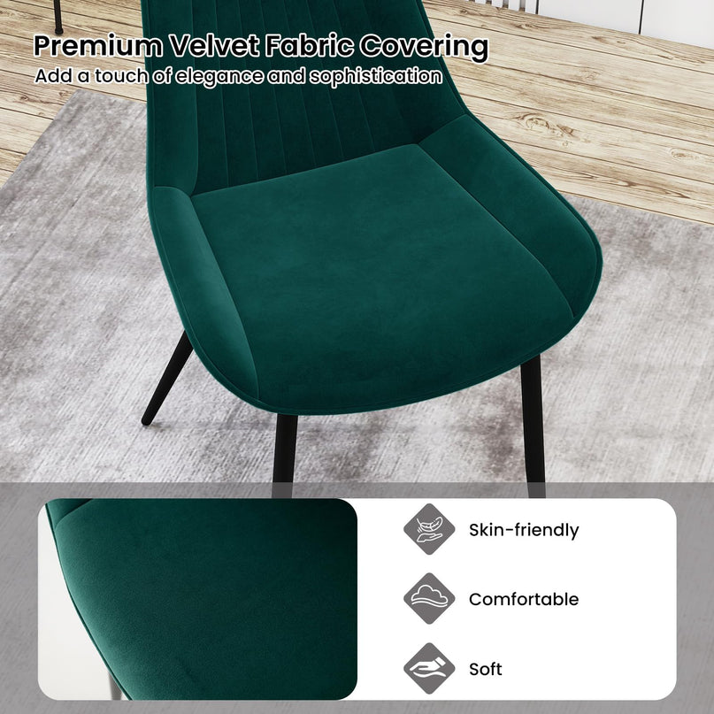 Giantex Dining Chair Set of 4 with Metal Legs for Living Room