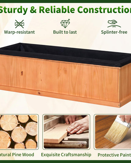 Giantex 44" x10" x12" Raised Garden Bed with 3 Drainage Holes (1/2)