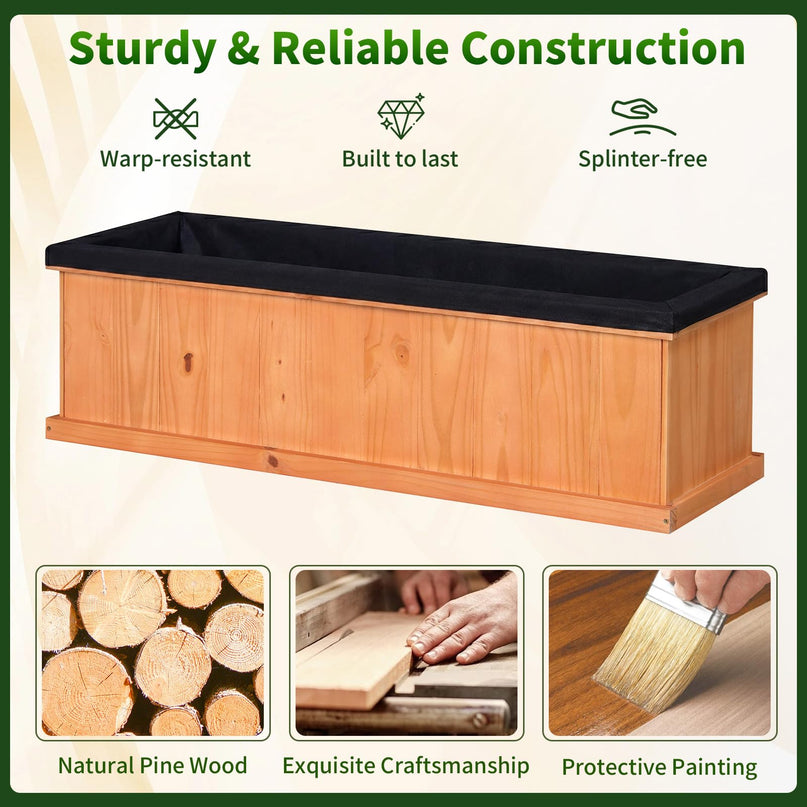 Giantex 44" x10" x12" Raised Garden Bed with 3 Drainage Holes (1/2)