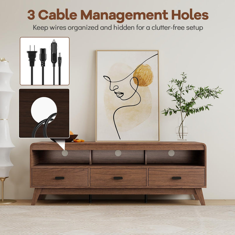 Giantex TV Stand for 60-70 Inch TV with 3 Storage Drawers