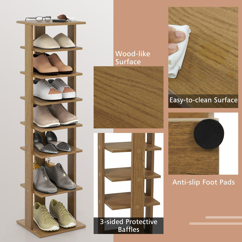 Giantex Étagère à chaussures verticale à 8 niveaux pour salon