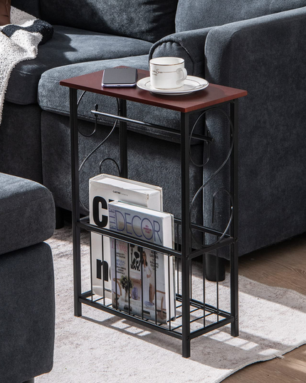 Giantex Side Table w/Paper Holder, Narrow Side Table