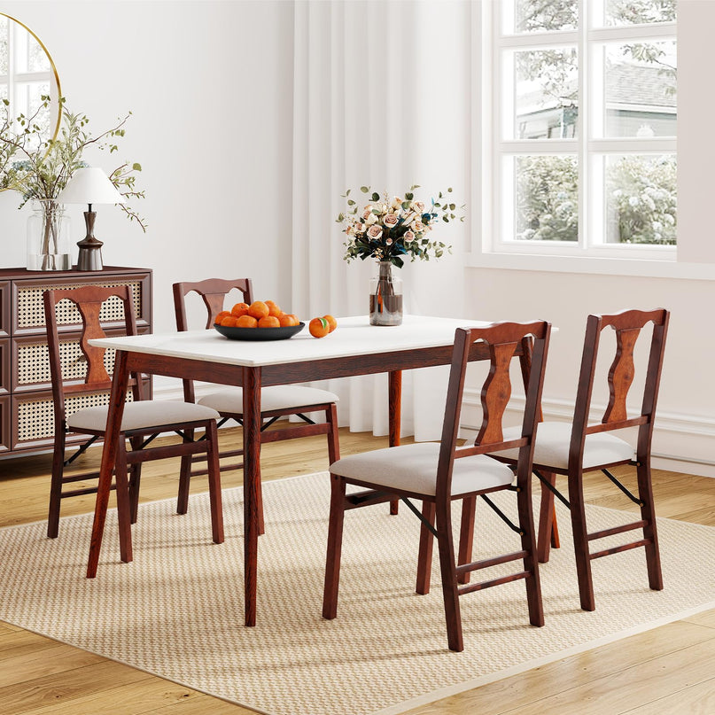 Giantex Folding Dining Chairs Set of 2/4 Upholstered Dining Chairs