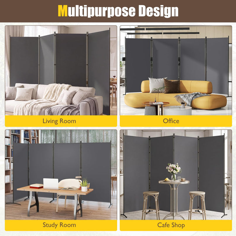 GIANTEX 4-Panel Room Divider Folding Privacy Screen(136" x 71")