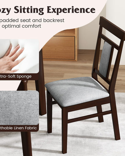 Giantex Wooden Dining Chairs Set for Dining Room Living Room