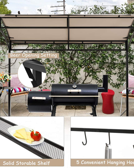 Giantex 7x4.4ft Grill Gazebo, Patio Outdoor Backyard BBQ Canopy Shelter