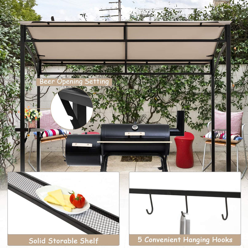 Giantex 7x4.4ft Grill Gazebo, Patio Outdoor Backyard BBQ Canopy Shelter