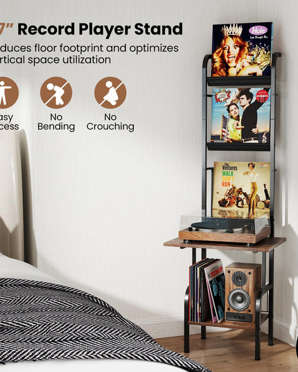 Giantex Record Player Stand with Vinyl Storage