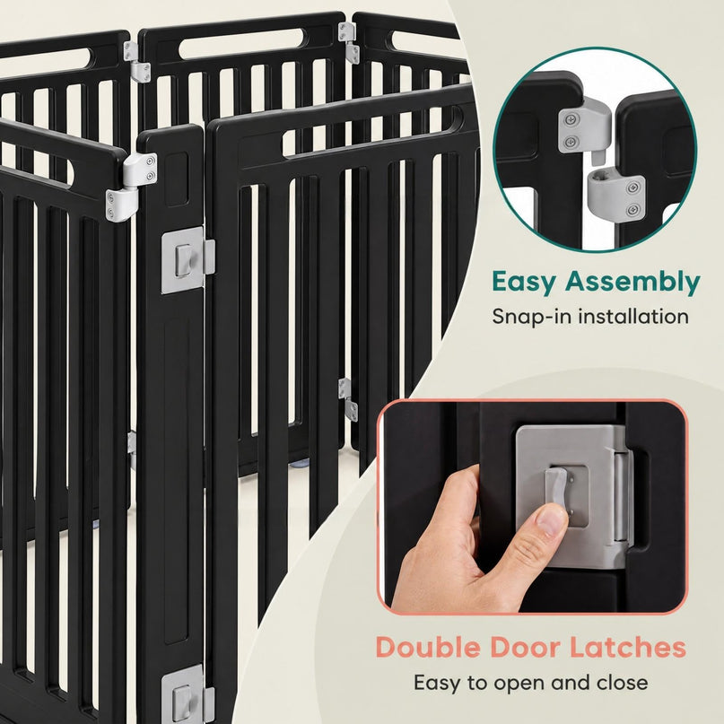 GIANTEX 32" Plastic Pet Fence with Lockable Door for Puppy