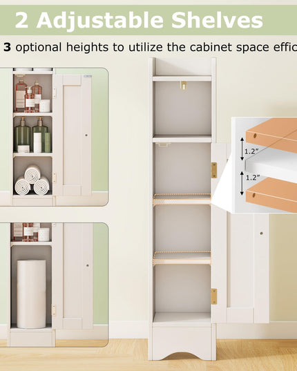 Giantex Small Bathroom Storage Cabinet with Door & Adjustable Shelves