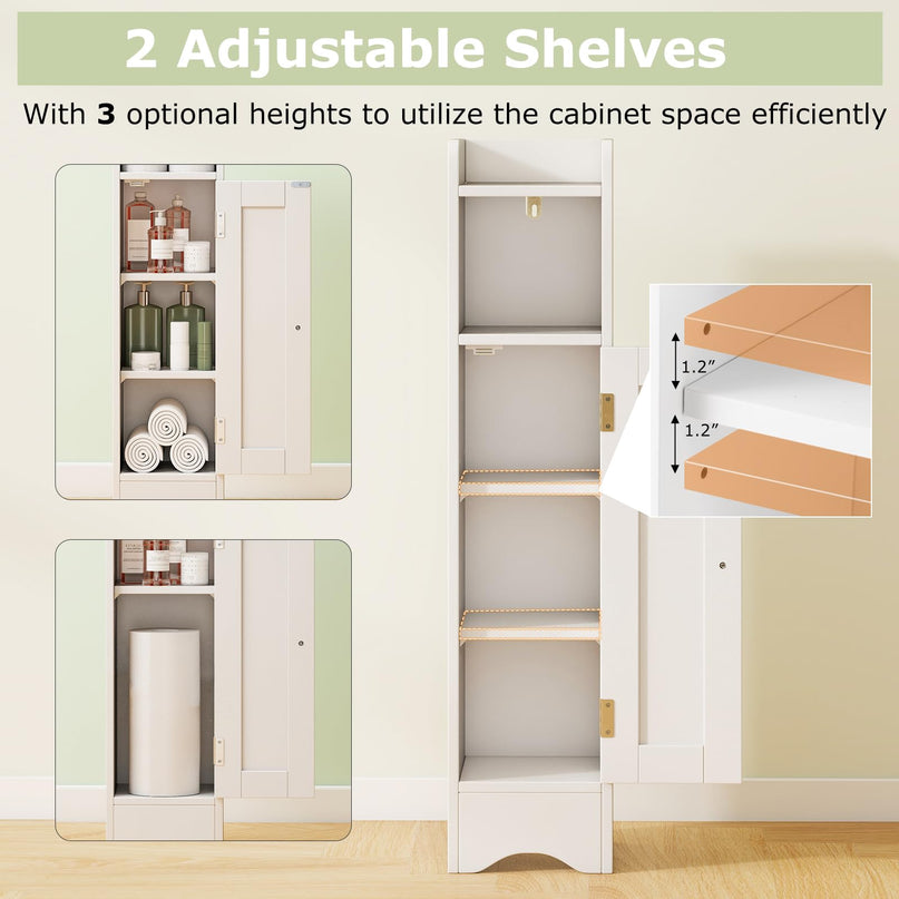 Giantex Small Bathroom Storage Cabinet with Door & Adjustable Shelves