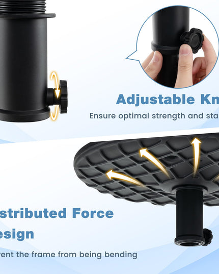 Giantex Umbrella Table - 20" Outdoor Side Table with 1.5" Umbrella Hole, Height Adjustable Knob