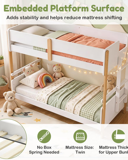 Giantex Twin Over Twin Bunk Bed with Ladder