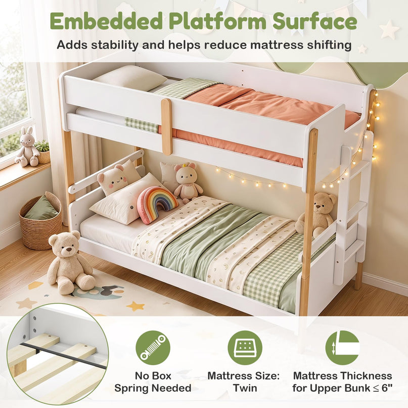 Giantex Twin Over Twin Bunk Bed with Ladder