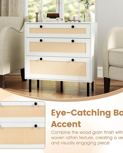 Giantex 3 Drawer Dresser for Bedroom with Anti-toppling Device