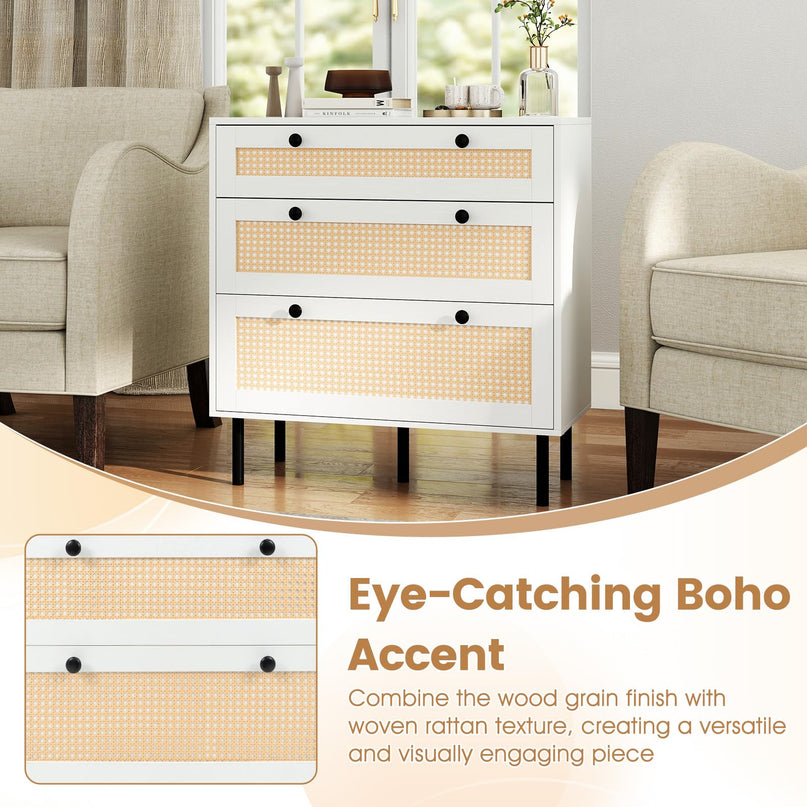 Giantex 3 Drawer Dresser for Bedroom with Anti-toppling Device