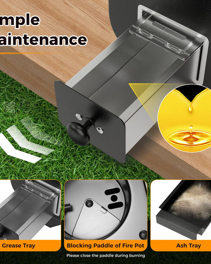 Giantex Pellet Grill and Smoker - Portable Tabletop Wood Pellet Smoker with Temperature Control