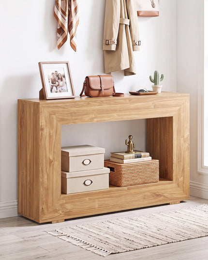 GIANTEX 47" Farmhouse Wooden Console Table with Open Storage Shelf