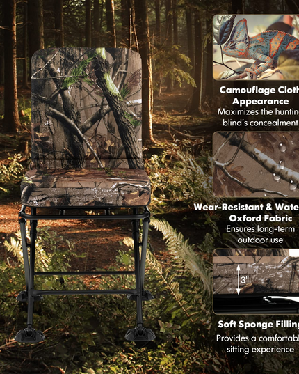 Giantex Hunting Chairs for Blinds - 360° Swivel Silent Hunter Chair