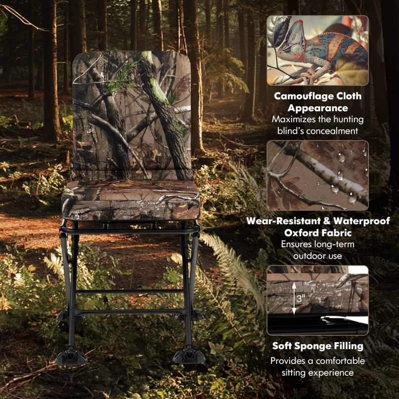 Giantex Hunting Chairs for Blinds - 360° Swivel Silent Hunter Chair