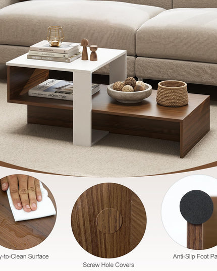 Giantex 31.5" Small Coffee Table with Storage