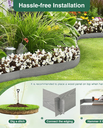 Giantex Galvanized Metal Landscape Edging for Lawn Yard Pathway Garden