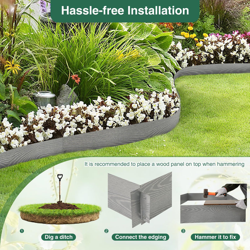 Giantex Galvanized Metal Landscape Edging for Lawn Yard Pathway Garden