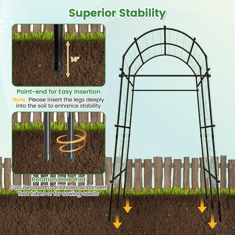 Garden Arch Trellis for Climbing Plants - Giantex
