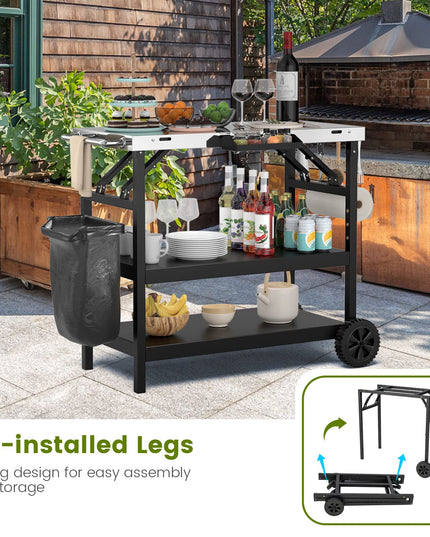 Giantex Outdoor Grill Cart with Wheels