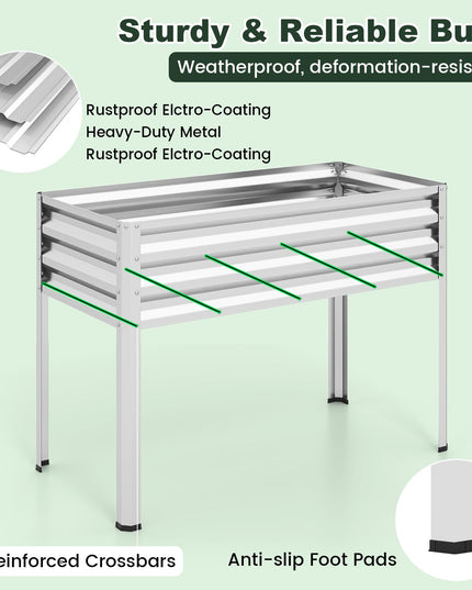 Giantex 44x22x60 Raised Garden Bed with Legs & Greenhouse Cover (1/2)
