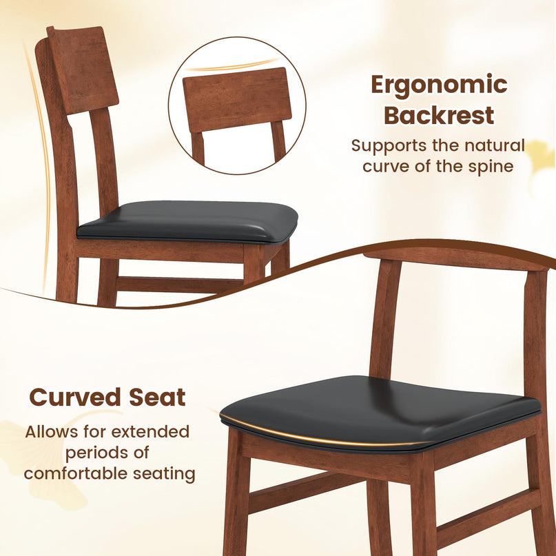 Giantex Wooden Dining Chairs Set of 2/4 for Dining Room