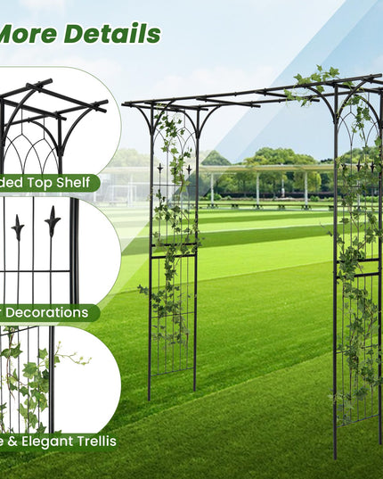 Giantex Garden Arch Trellis - 81''H x 81''W Metal Garden Arbor