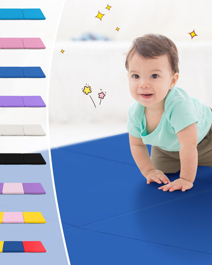 Giantex 6'x 2' Gymnastics Mat, 2" Thick Folding Tumbling Mat with Hook and Loop Fastener