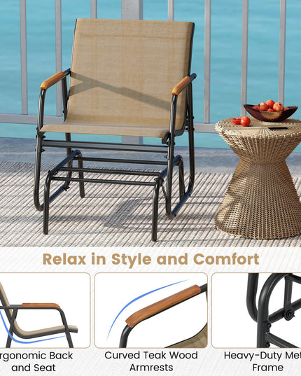 Giantex Swing Rocking Chair with Breathable Fabric Seat
