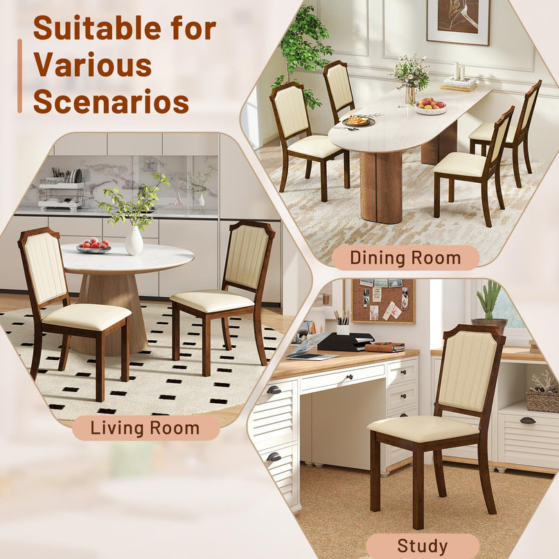 Giantex Upholstered Dining Chairs Set for Living Dining Room