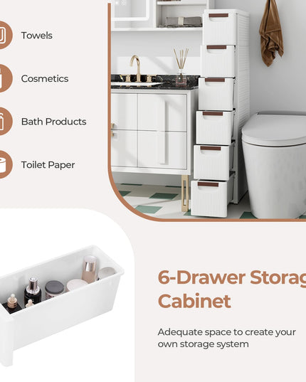 Giantex Storage Cart, Narrow Plastic Dresser, Rolling Organizer Cart for Office Classroom Bedroom