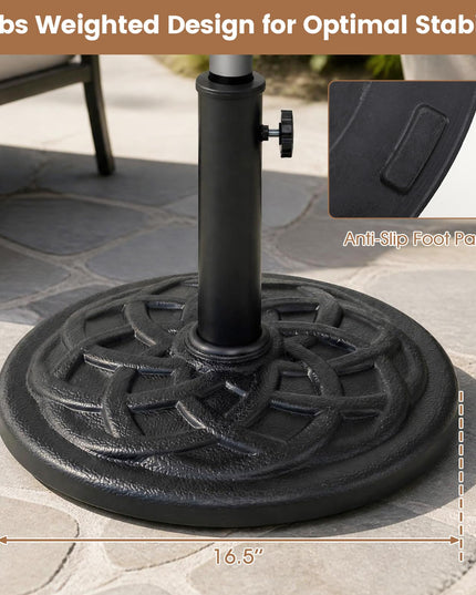 GIANTEX 20 lbs Patio Umbrella Base 16.5" Heavy Duty Outdoor Stand