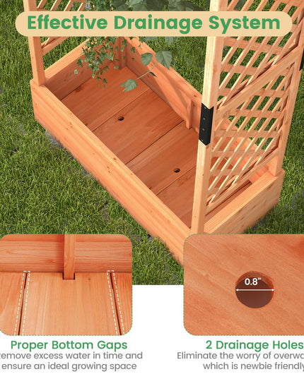Giantex Raised Garden Bed with 2-Sided Trellis & Hanging Roof
