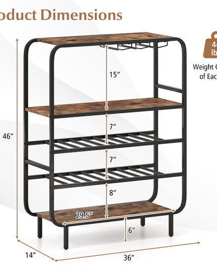 Giantex Industrial Wine Rack Freestanding Floor for Kitchen