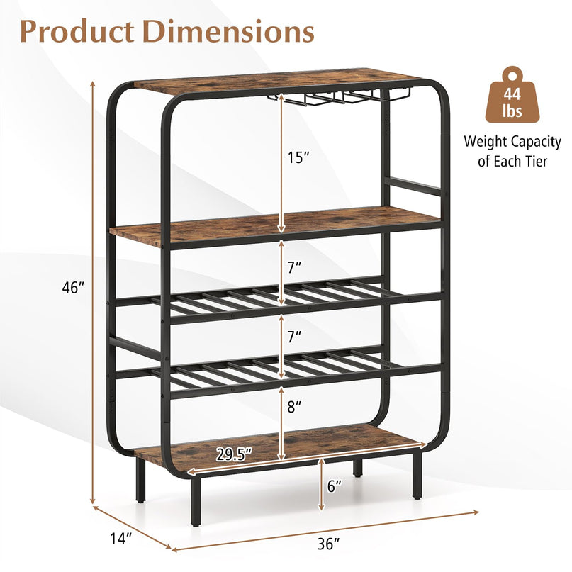 Giantex Industrial Wine Rack Freestanding Floor for Kitchen