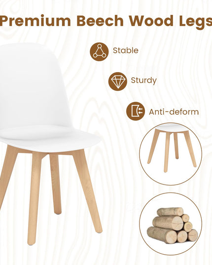 Giantex Modern Dining Chairs Set of 2/4 w/Solid Beech Wood Legs