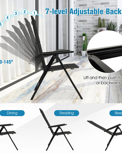 Giantex Patio Folding Dining Chair, Lightweight Outdoor Chair with Padded Seat