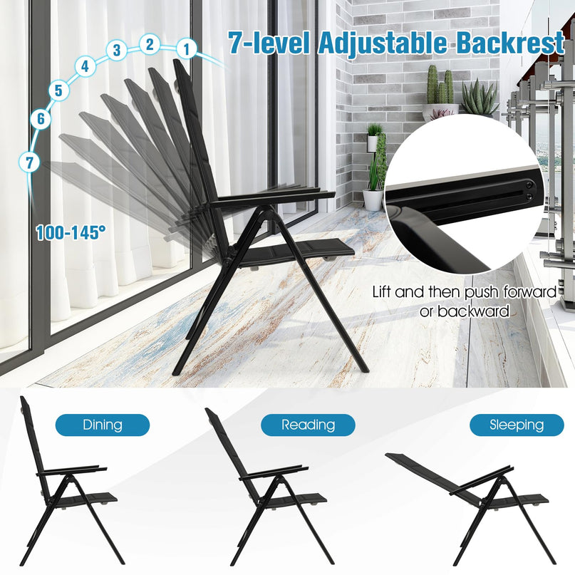 Giantex Patio Folding Dining Chair, Lightweight Outdoor Chair with Padded Seat